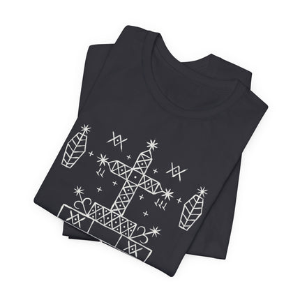 Baron Samedi Veve T-Shirt | Mystic Cross Occult Symbol Tee