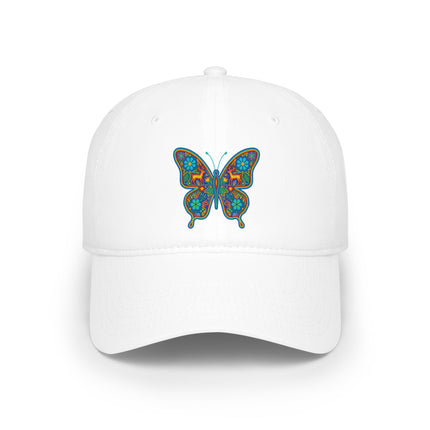 Huichol Butterfly DTF Print Baseball Cap | Native Mexican Art Hat