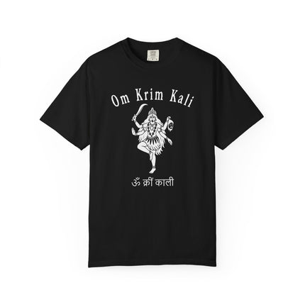 Om Krim Kali Graphic T-Shirt - Hindu Goddess Kali Sanskrit Tee