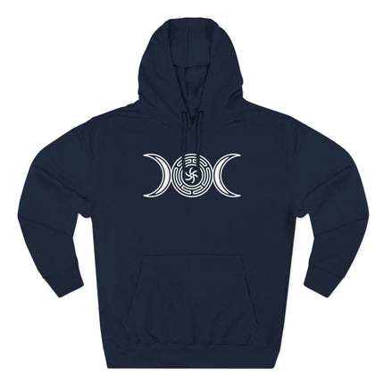Triple Moon Goddess symbol for pagan witchcraft and occult apparel.