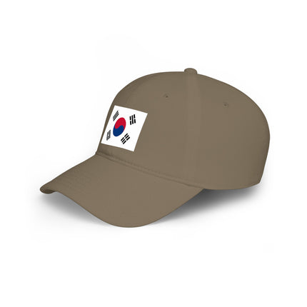 Khaki baseball cap featuring the South Korean flag (Taegeukgi) design.