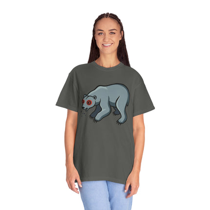 Goofy Blue Polar Bear Spitting Snow T-Shirt | Arctic Animal Tee