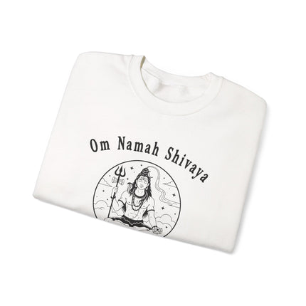 Om Namah Shivaya Lord Shiva meditation sweatshirt with Hindu spiritual graphic print.