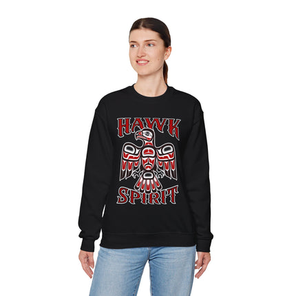 Hawk Spirit Native American Art Sweatshirt | Indigenous Eagle Pullover Sweatshirt