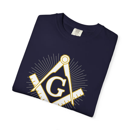 Masonic Square and Compass Black Graphic T-Shirt | Sacred Geometry Tee