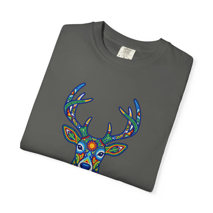 Huichol Deer Graphic Tee - Mexican Folk Art Graphic T-Shirt