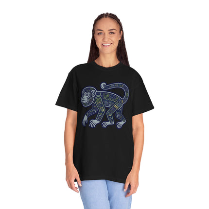 Mayan Monkey T-Shirt | Tribal Geometric Symbol Ancient Art Tee