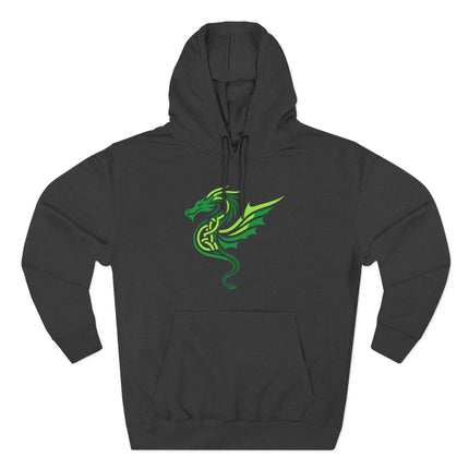 Celtic knotwork dragon graphic on a black unisex hoodie.