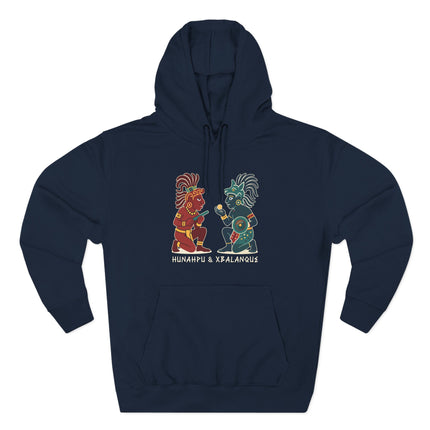 Hunahpu & Xbalanque Maya Hero Twins Hoodie | Mayan Mythology Graphic Pullover V1