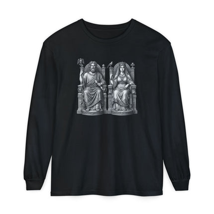 Zeus and Hera Long Sleeve T-Shirt | Greek Mythology Statue Art