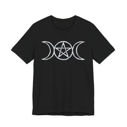 Triple Moon Pentagram T-Shirt | Wiccan Goddess Witchy Tee