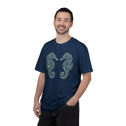 Tribal Seahorses T-Shirt | Ornate Marine Life Design Unisex Unisex Tee