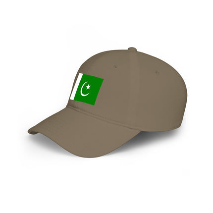 Pakistan flag baseball cap in brown. Patriotic unisex hat featuring the national symbol.