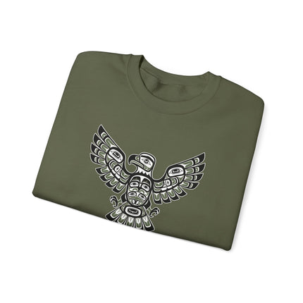 Tribal eagle spirit art sweatshirt featuring Native American indigenous tribal design print.