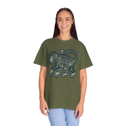 Mayan Monkey T-Shirt | Tribal Geometric Symbol Ancient Art Tee