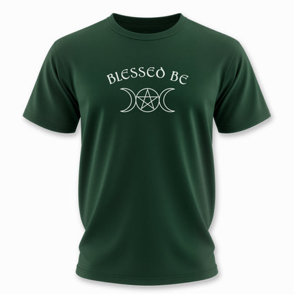 Blessed Be Text Triple Moon Pentagram Witchy T-Shirt | Unisex Tee V1