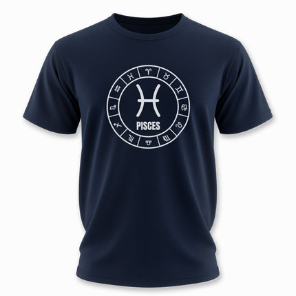 Pisces Sign Astrology T-Shirt | Zodiac Symbol Graphic and Text Tee | V1