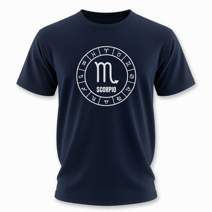 Scorpio Astrology Sign T-Shirt | Zodiac Symbol Text and Graphic Tee | V1