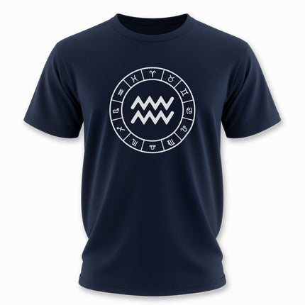Aquarius Zodiac Wheel T-Shirt | Symbolic Design Unisex Tee | V2