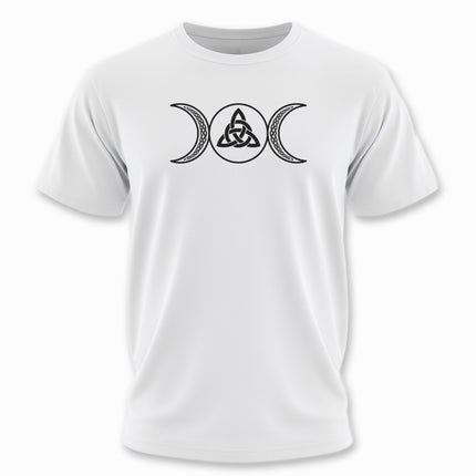 Celtic Triple Moon Goddess T-Shirt With Knotwork Triquetra | Unisex Tee V6