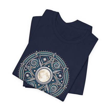 Arianrhod's Wheel Celtic Mythology Graphic Tee | Celestial Moon Mandala