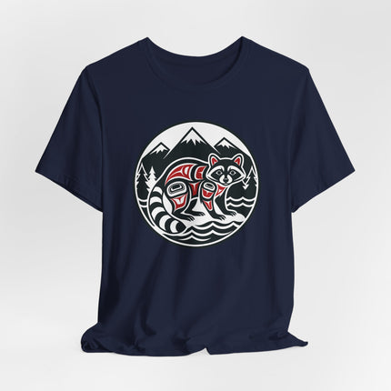 Raccoon Formline Art T-Shirt | Indigenous PNW Wildlife Tee | Raccoon