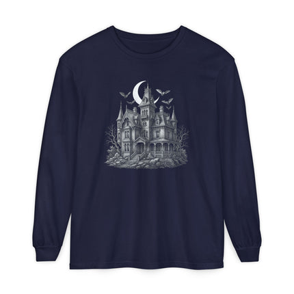 Haunted House T-Shirt | Gothic Horror Mansion Long Sleeve Tee