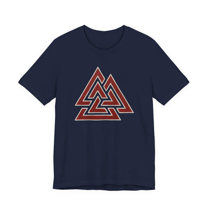 Red Valknut Viking Symbol T-Shirt | Norse Mythology Graphic Tee