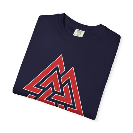 Valknut Viking Graphic T-Shirt | Norse Asgard Triangle Symbol Tee
