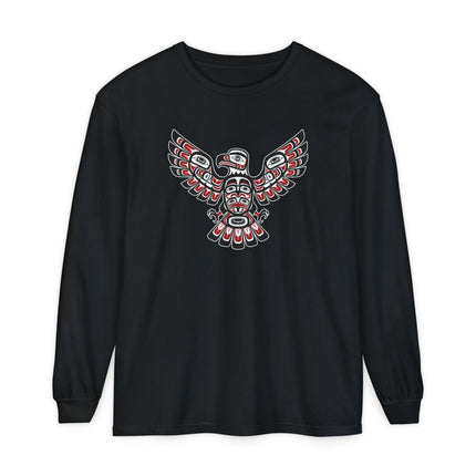 Formline Eagle Long Sleeve T-Shirt | Spread-Wing Bird Graphic Tee