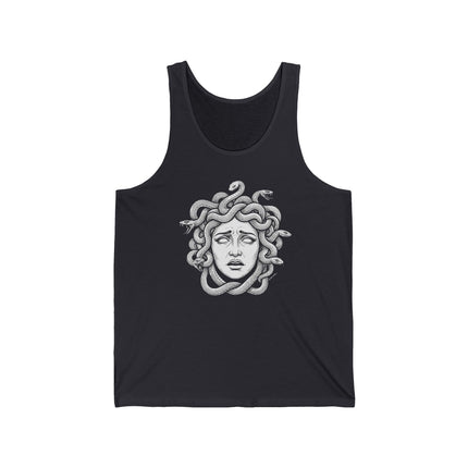 Medusa Head Tank Top | Greek Mythology Snake Hair Graphic Tee Head