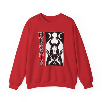 Hecate Goddess Sweatshirt | Triple Moon Witch Torches Key Magic Pullover V1