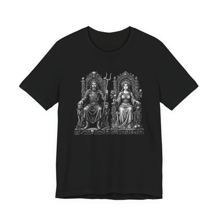 Hades and Persephone Greek mythology underworld king and queen gothic tee design.