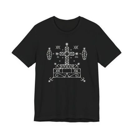 Baron Samedi Veve T-Shirt | Mystic Cross Occult Symbol Tee