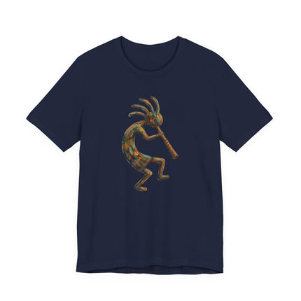 Kokopelli Mosaic Art T-Shirt | Native American Flute Player Southwestern