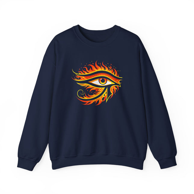 Eye of Ra Fire Sweatshirt | Ancient Egyptian God Symbolic Pullover | V2