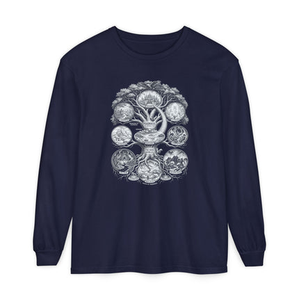Nine Worlds Yggdrasil Long Sleeve T-Shirt | Norse World Tree Art