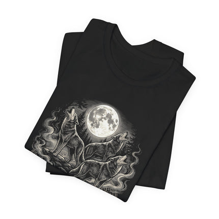 Wolf Moon Wilderness Spirit Tee - Howling Wolves Graphic