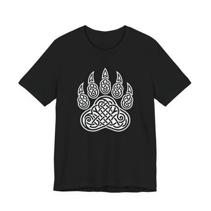Celtic Knotwork Bear Paw Print T-Shirt |  Norse Spirit Animal Tee