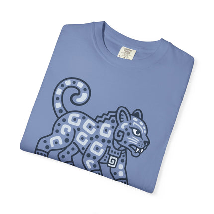 Mayan Jaguar T-Shirt | Turquoise Mesoamerican Animal Graphic Tee