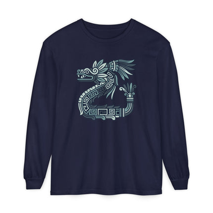 Maya Feathered Serpent Long Sleeve T-Shirt | Kukulkan Graphic Tee