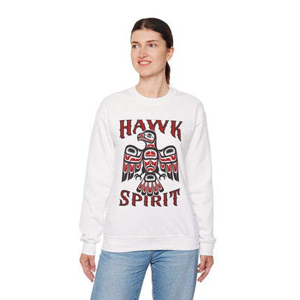 Hawk Spirit Native American Art Sweatshirt | Indigenous Eagle Pullover Sweatshirt