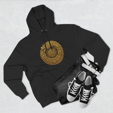 Feathered Serpent Sacred Geometry Hoodie - Gold Mandala Design