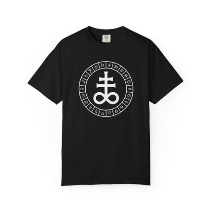 Occult Leviathan Cross Alchemical T-Shirt | Brimstone Symbol Graphic Tee