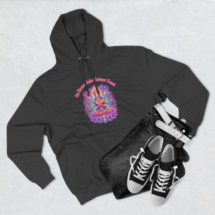 Lakshmi Goddess mantra hoodie featuring Om Shreem Mahalakshmyai Namah spiritual art.