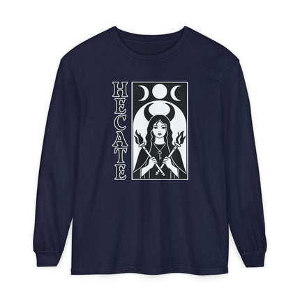 Hecate Long Sleeve T-Shirt | Torch and Moon Goddess Graphic Tee