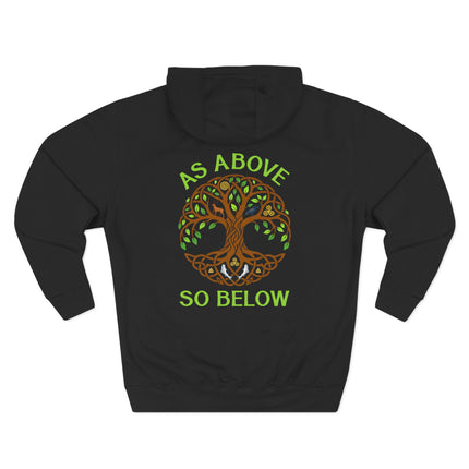 Spiritual Tree of Life hoodie: As Above So Below Celtic pagan design.