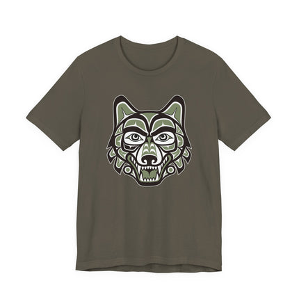 Northwest Coast Wolf Head T-Shirt | Indigenous Tribal Art Graphic Tee | Wolf