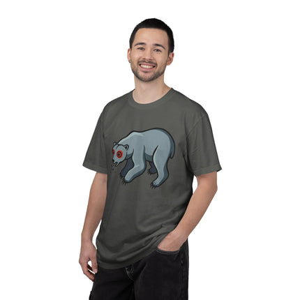Goofy Blue Polar Bear Spitting Snow T-Shirt | Arctic Animal Tee