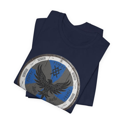 Viking Raven Shield T-Shirt - Norse Mythology Warrior Tee